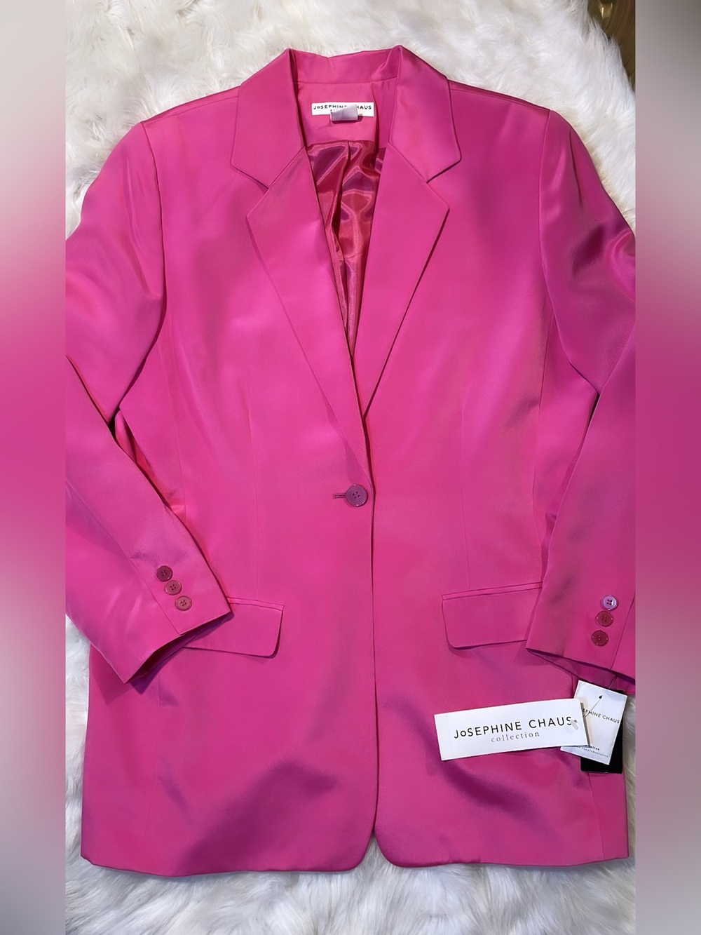 Josephine Chaus Vibrant Pink Single-Button Blazer